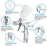 Industrial LVLP Spray Gun RONGPENG R100 0.8/1.0mm Nozzle Gravity Feed Water-Based Small Paint Spray Gun