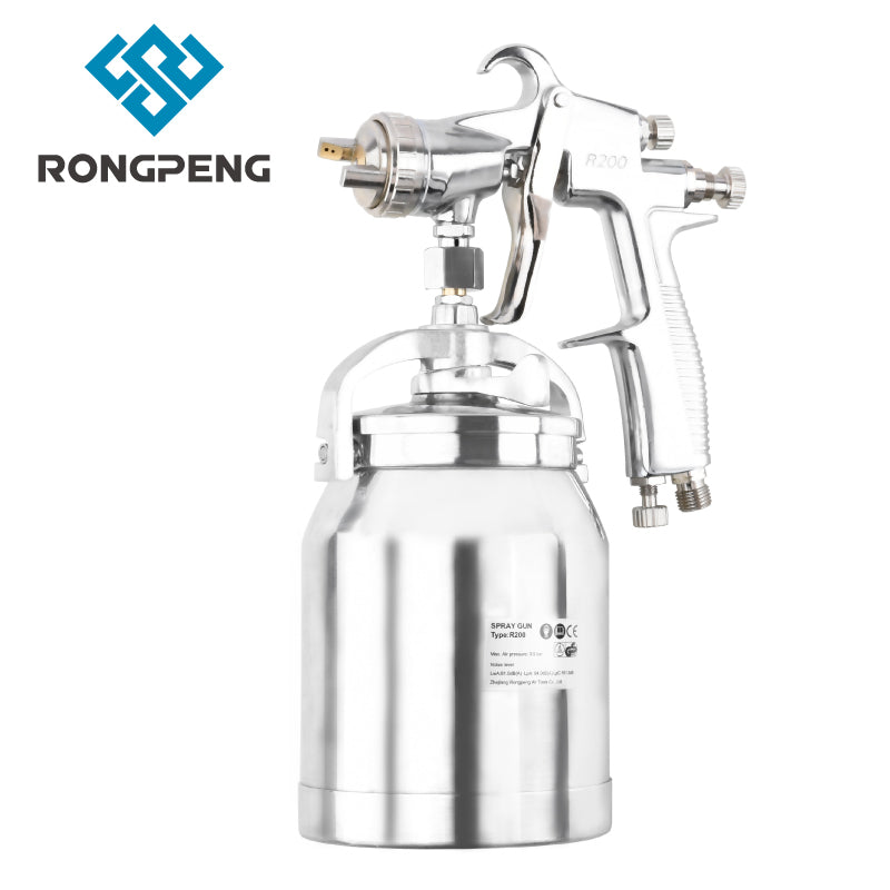 Industrial LVLP Spray Gun RONGPENG R100 0.8/1.0mm Nozzle Gravity