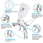 RONGPENG Professional R500 LVLP Water Based Airbrush 2.0mm Air Spray Gun With 1.3mm 1.4mm 1.5mm 1.7mm Nozzle Set For Finish Painting