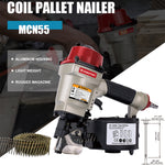 RONGPENG Coil Nail Gun Professional Heavy Duty Powerful Pneumatic Pallet Nailer For Crating,Fencing,Siding MCN55