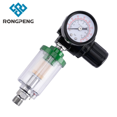 RONGPENG Air Paint Spray Gun Air Regulator Gauge + In-line Water Trap Filter Pneumatic Tool